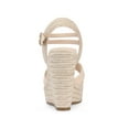 thumbnail image 2 of BLISSFUL STEP Women's Crisscross Strap Platform Espadrilles Wedge Heel Sandals Beige 7, 2 of 7