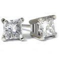 thumbnail image 1 of 1ct Princess Diamond Studs Earrings 14K White Gold, 1 of 1