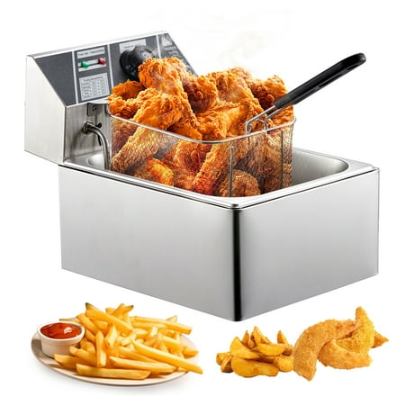 

ZHI-22 10 Qts Electric Deep Fryer w/Basket Adjustable Temperature Control for Chips