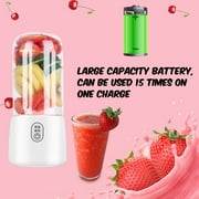 Portable Blender, Smoothie Juicer Cup - Six Blades in 3D, 13oz Fruit Mixing Machine with USB Rechargeable Batteries, Ice Tray, Detachable Cup, (BPA Free)