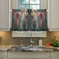 thumbnail image 2 of Yayeee Kitchen Curtains Light Filtering 27"x36" Rod Pocket Short Cafe Window Panel, Psychedelic Forest, 2 of 7