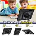 thumbnail image 7 of 3in1 Rotating Stand Case for Samsung Galaxy Tab S9+ 12.4 inch SM-X810 with Hand/Shoulder Strap, Shockproof Rugged, Black, 7 of 7