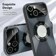 thumbnail image 3 of Compatible with iPhone 15 Case 2023 【Support for Magsafe】 Magnetic Logo View Magnetic Plating Luxury Case Wide Lens Camera Protection Shockproof Corner Back Cover -Black, 3 of 12