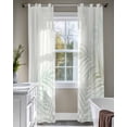 thumbnail image 4 of Summer Botanical Sheer Curtains 84 Inch Length 2 Panels Set for Living Room/Bedroom, Green Tropical Palm Leaves Watercolor Kitchen Curtains Grommet Semi-Sheer Curtains Window Treatments 52"x84"x2, 4 of 7