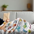 thumbnail image 3 of Fish Soft Flannel Fleece Throw Blanket, Composition of Sea Creatures Nursery Cartoon Style Vivid Colors Happy Fish Abstract, Cozy Plush for Indoor and Outdoor Use, 50" x 70", Multicolor, by Ambesonne, 3 of 5