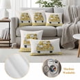 thumbnail image 6 of Honey Truck Pillow Covers 2 Pack Sweet Honey Bee Gnomes Floral Yellow Plaid Beige Pillowcase Waterproof Outdoor Throw Pillow Cover for Patio Garden Square Cushion 26”x26”, 6 of 9