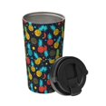 thumbnail image 2 of Gukieu Colorful Pineapple Print Insulated Coffee Cup, Portable Stainless Steel Vacuum Cup with Lid, Unisex, Suitable for Office, Cafe, Car, 2 of 8