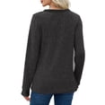 thumbnail image 4 of UVN Blouse for Women Fall V Neck Shirt Long Sleeve Pullover Sweatshirts Dressy Casual Ladies Tops, 4 of 8