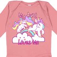 thumbnail image 4 of Inktastic My Aunt Loves Me Unicorn Girls Long Sleeve Baby Bodysuit, 4 of 5