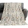 thumbnail image 2 of Autumn Pumpkins Blankets 60"x80" Thanksgiving Flannel Fleece Bed Throw for Couch Sofa Conch, Fall Leaf Farm Harvest Pumpkin Soft Blankets Retro Burlap Lightweight Throws for Kids/Teens/Women/Men, 2 of 5