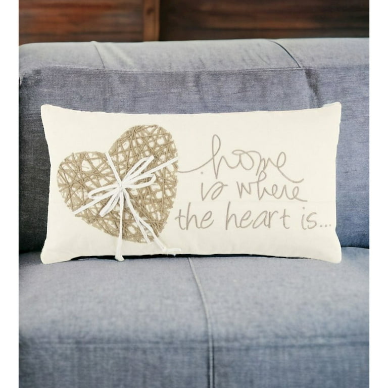 Ivory Home is Where the Heart Is Lumbar Pillow Walmart