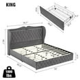 thumbnail image 2 of Bed Frame with 4 Drawers, Upholstered Platform Bed Frame with Charging Station Headboard, Queen Size Bed Frame, No Box Spring Needed, Noise-Free, Easy Assembly, 2 of 9