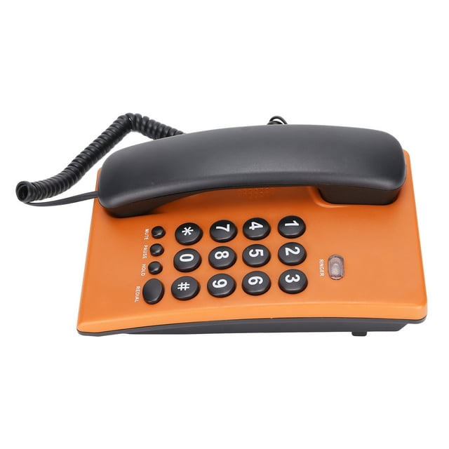 Wired Telephone, Wearable Button Desktop Landline With Dual Magnetic Handset For Office For Home Red,Pink,Blue,Orange,Rose Red