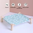 thumbnail image 3 of Portable Elevated Cat Hammock with Natural Wood Frame - Breathable Canvas Fabric, Removable & Washable Design, Cute Style for Home/Office - Available in Yellow, Gray, Blue, Pink, 3 of 6