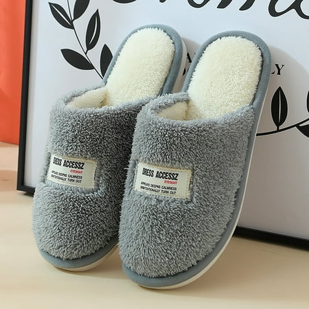 

STEADY Candy Colored Cotton Slippers Floor Slippers For Men And Women Home Slippers Gray / 44