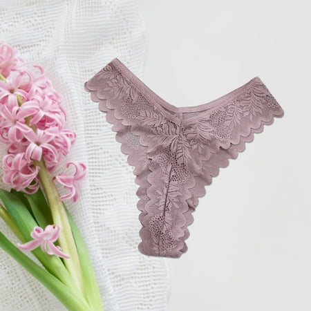 Pavied Thongs for Women Panties for Women Woman Underwear Lingerie Thong Lace Low Waist High Slit Fashion Seamless Women s Thong Female Panties Cheeky Underwear Lace Underwear Khaki M