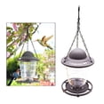 thumbnail image 4 of Alimentador colgante para pájaros silvestres, contenedor de comida para pájaros para patio, jardín, decoración para exteriores - gris, 4 of 8