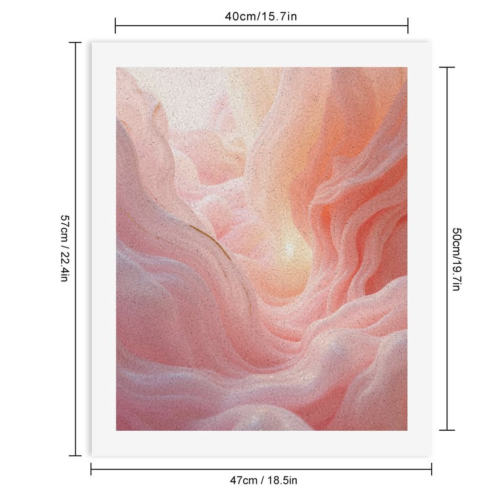 Paint By Numbers Kit for Adults Beginner - Pastel Pink Flow Abstract Art DIY Canvas Painting Kits for Adults, Frameless Paint By Number for Adults for Home Wall Decor 16x20 Inch