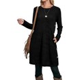 thumbnail image 1 of Vestido de punto para mujer, vestido de manga larga, vestido suéter para mujer, vestido túnica, vestido jersey con botones y bolsillos, 1 of 6