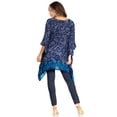 thumbnail image 2 of Sakkas Adalwin Desert Sun Lightweight Circle Ponch Tunic Top Blouse W / Embroidery - 35-NavyTurquoise - One Size, 2 of 5