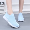 thumbnail image 5 of BRGZLK Womens Athletic Shoes Summer Trendy Solid Color Slip On Tennis Workout Sneakers Mesh Breathable Lightweight Casual Slip On Shoes for Running Walking Light Blue 8.5, 5 of 9