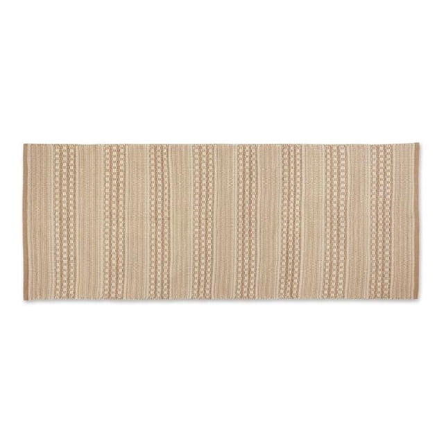 Design Imports CAMZ12591 2 ft. 6 in. x 6 ft. Hand-Loomed Rug, Stone Dobby Stripe