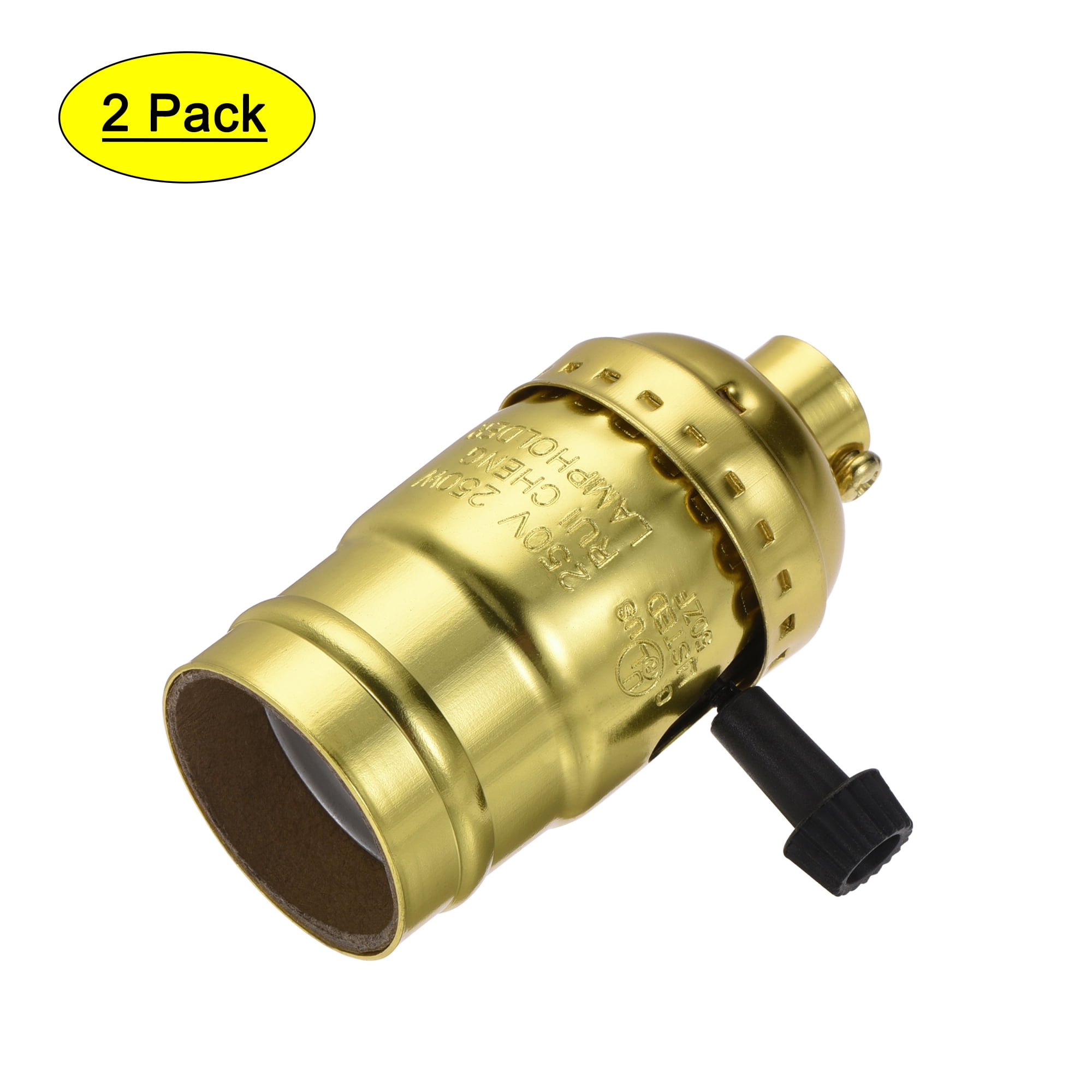 Uxcell 1/8IP Thread Screw Turn Knob Bulb Holder E26 E27 Lamp Socket