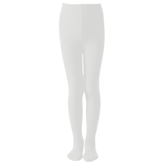 Unizone Uniforms Leggings Sans Coutures en Tricot Torsadé pour Tout-Petites Filles (6 - 8 Ans, Blanc)