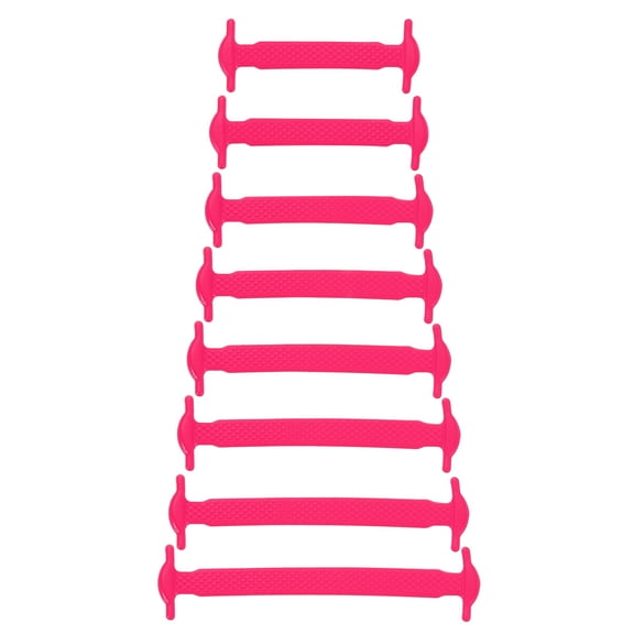 32Pack No Tie Shoe Laces for Adults, Elastic Flat Tieless Shoelaces, Rose Red