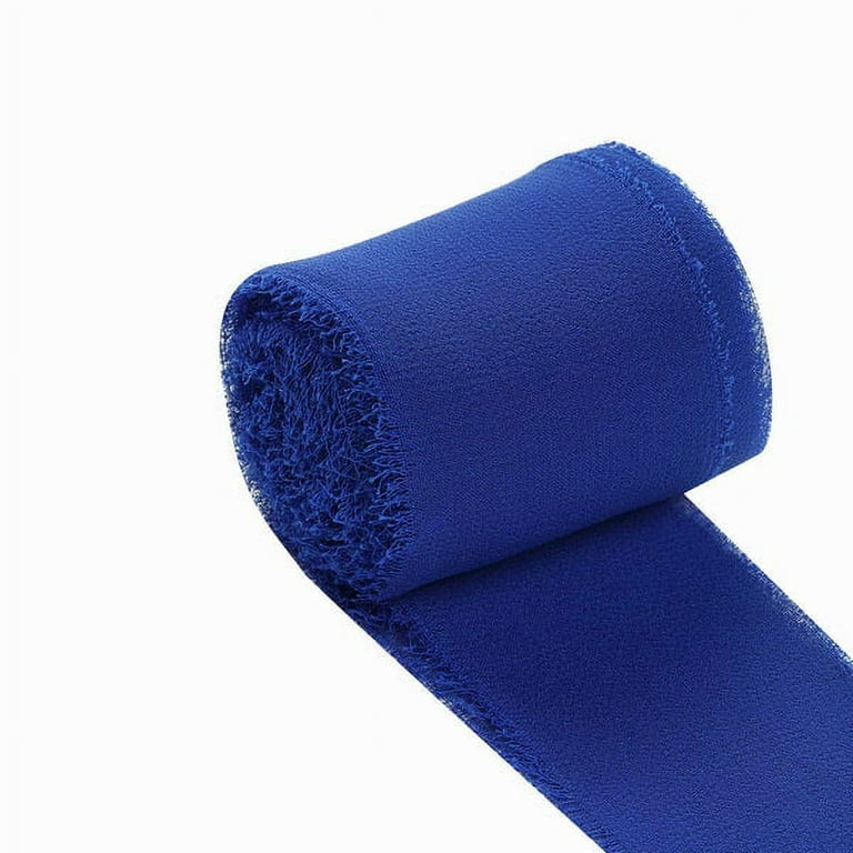 Efavormart 1.5 x 6 Yard - Set of 2 Dusty Blue Chiffon Ribbon