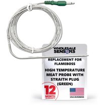Flame Boss Replacement High Temperature Meat Probe with Straight Plug (Green) 12 Month Warranty