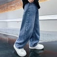 thumbnail image 4 of GXWEA Boys Size 10 Clothes Boys Clothes Size 7 Boys Jeans Baggy Straight Leg Elastic Waist Loose Denim Pants With Pockets Light Blue 6-7 Years, 4 of 9