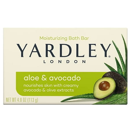 Yardley London Moisturizing Bath Bar, Aloe & Avocado, 4 oz Pack of 4