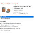 thumbnail image 2 of Oil Filter Kit - Compatible with 1960 - 1963 Porsche 356B 1961 1962, 2 of 2