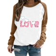 thumbnail image 1 of Gibobby Sudadera Mujer Moda Mujer Día de San Valentín Divertido Estampado Mangas raglán Cuello redondo Sin sombrero Casual Sudadera con capucha Top 3 (Marrón, XXL), 1 of 5