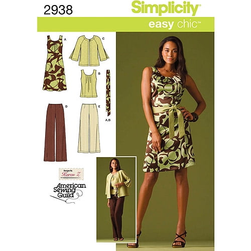 8-10-12-14-16 Simplicity Creative Patterns 1382 Girls and Girls Plus Dress with Back Variations AA
