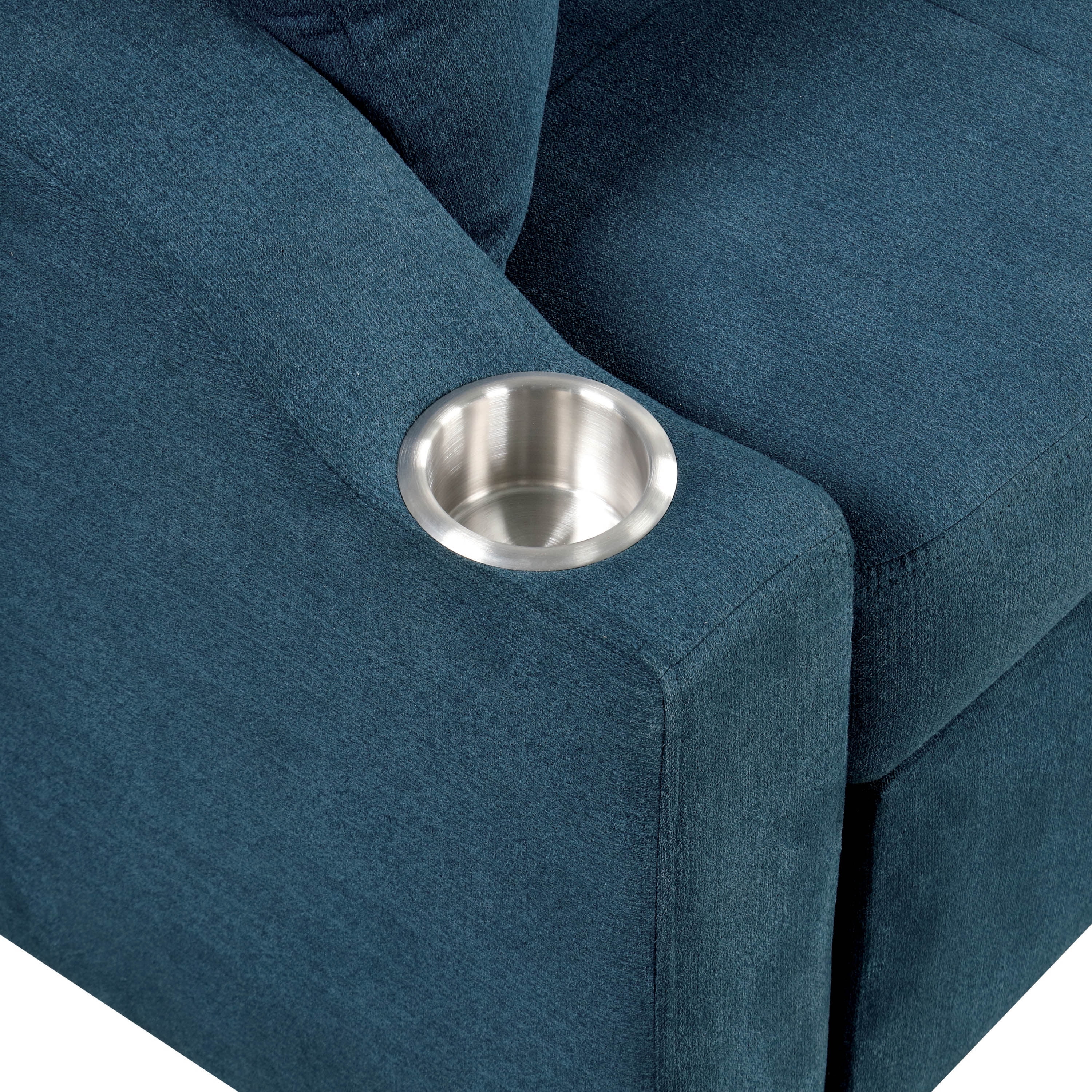 Furniture of America Eulalie Modern Upholstered Pull-out Sleeper Sofa, Blue