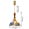 thumbnail image 5 of FSLiving Blue Butterflies Tiffany Glass Shade, Height Adjustable H Type Track Light Walnut Brass E26 Socket Remote Control 3.2 Ft Dimmable Pendants Decorate for Living Room Plant Kitchen Island, 5 of 9