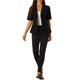 thumbnail image 2 of INSPIRAR CHIC Conjunto de Traje de 2 Piezas para Mujeres Blazer con Solapa Muesca Vestido en Capas M Negro, 2 of 6