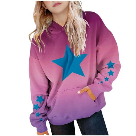 ZACPNCV Hoodies for Teen Girls Cute Trendy Youth Long Sleeve Oversized Hooded Sweatshirts Tween Tops Winter Preppy Clothes Burgundy 9-10 Years