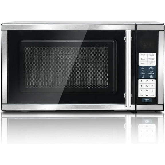 SMAD Countertop Microwave Oven 700W 10 Power Levels 6 Auto Menus 0.7 cu ft