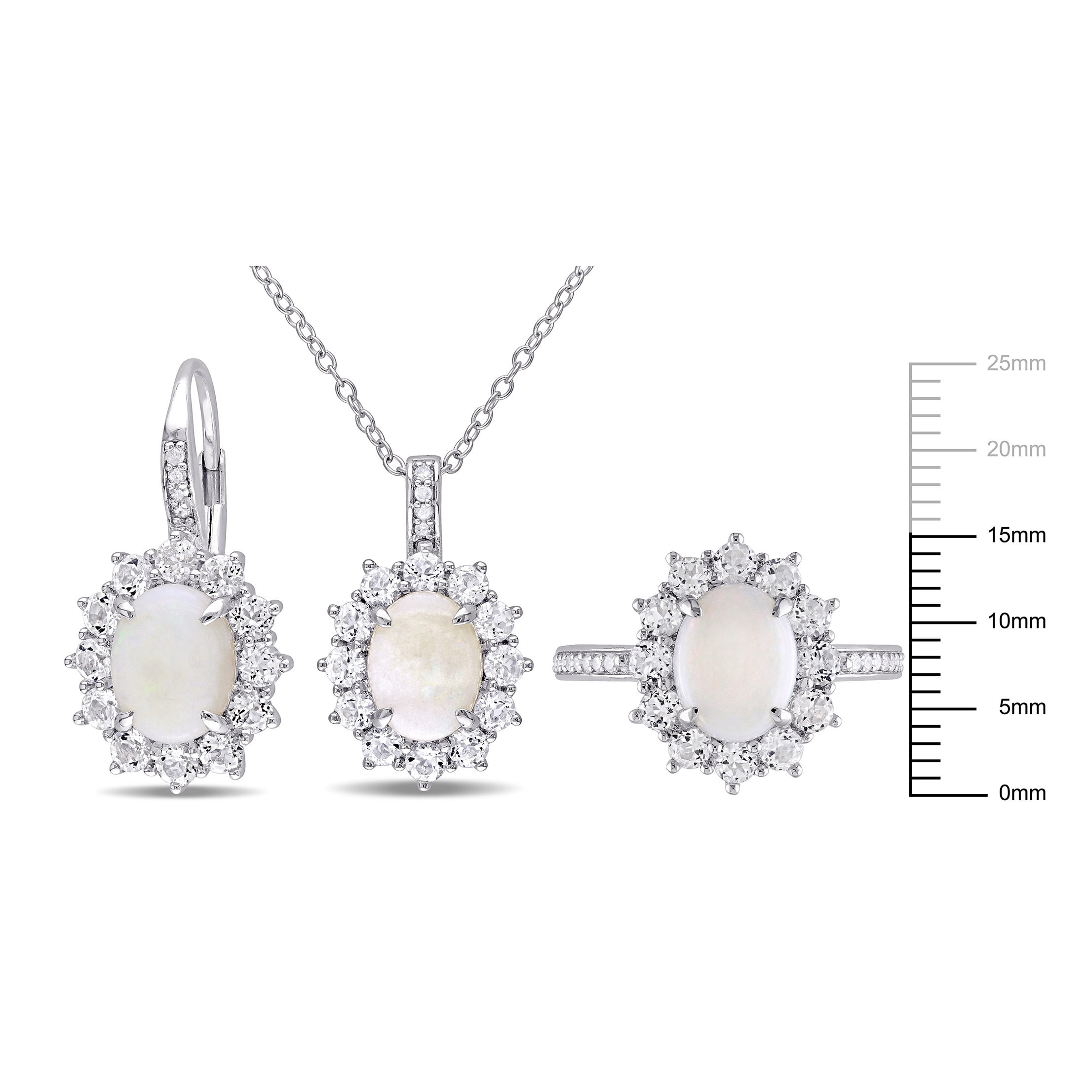 Everly Women's Opal Sterling Silver Jewelry Set