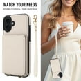 thumbnail image 2 of Tedixss Wallet Case for iPhone 17, Built-in Card Holder & Shoulder Strap & Wrist Strap Slim Shockproof Protective Full Body Cover Bumper for iPhone 17, White, 2 of 14