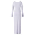 thumbnail image 4 of Michellecmm  Women Long Bodycon Dress Solid Color Ribbed Square Neck Dress, 4 of 9