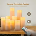 thumbnail image 3 of REJODA-Flameless Candles Battery Operated Candles H 4" 5" 6" 7" 8" 9" Real Wax Pillar Flickering Candles LED Flameless Candles with Remote and Timer Control Set of 9 (Ivory Color), 3 of 4