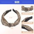 thumbnail image 3 of Vocoste Leopard Headband Top Knot Cheetah Headband Print Headbands for Women Khaki 5.16"x1.22", 3 of 6