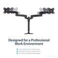 thumbnail image 3 of Articulating Dual Monitor Arm - Grommet / Desk Mount with Cable Management & Height Adjust, 3 of 9