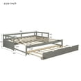 thumbnail image 5 of Gewnee Wood Twin Size Daybed,Convertible Daybed with Double Trundle for Kids,Gray, 5 of 9