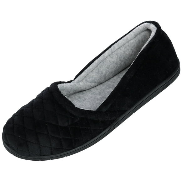 Dearfoams Women's Velour Espadrille Slippers with Microfiber Insole