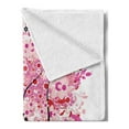 thumbnail image 2 of Tree Soft Flannel Fleece Throw Blanket, Abstract Tree with Floral Burst Blossoms Daisies Leaves Butterflies Forest, Cozy Plush for Indoor and Outdoor Use, 70" x 90", White Brown Pink, by Ambesonne, 2 of 5